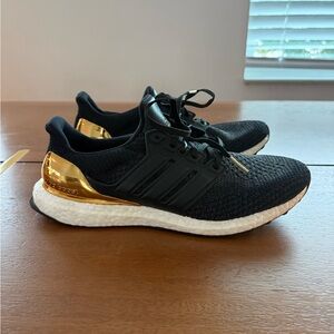 Adidas Black Ultra Boost 2.0 with gold heel - Like new never worn